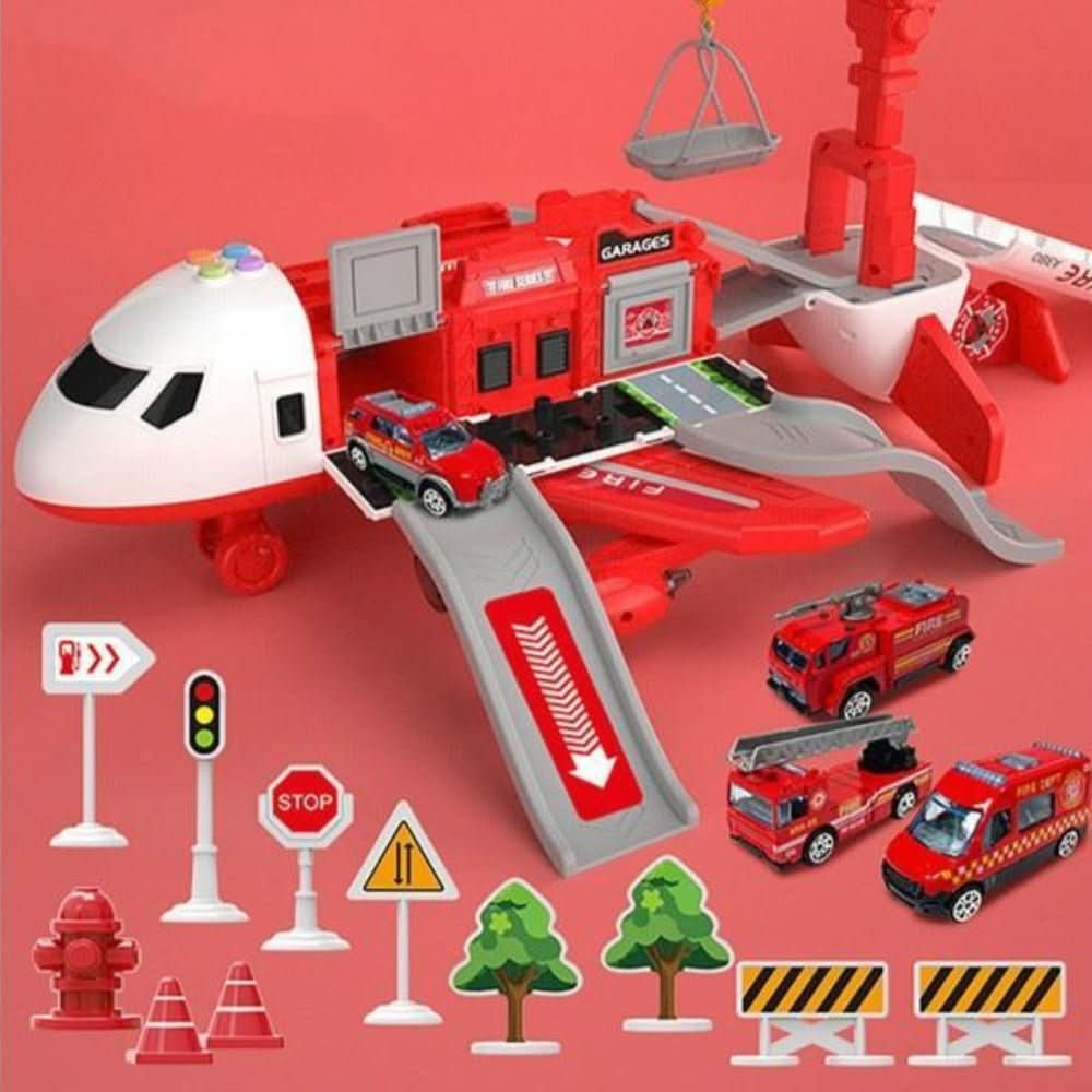 Fun Kids Airplane Playset with Vehicles