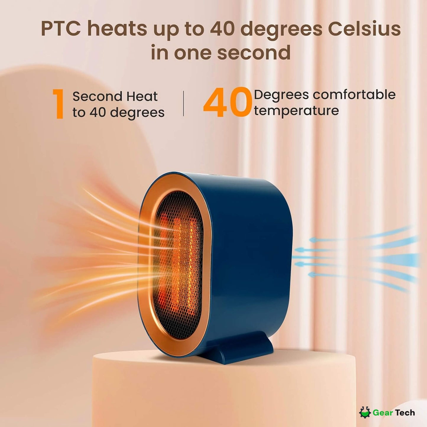 Compact Portable Space Heater with Digital Control