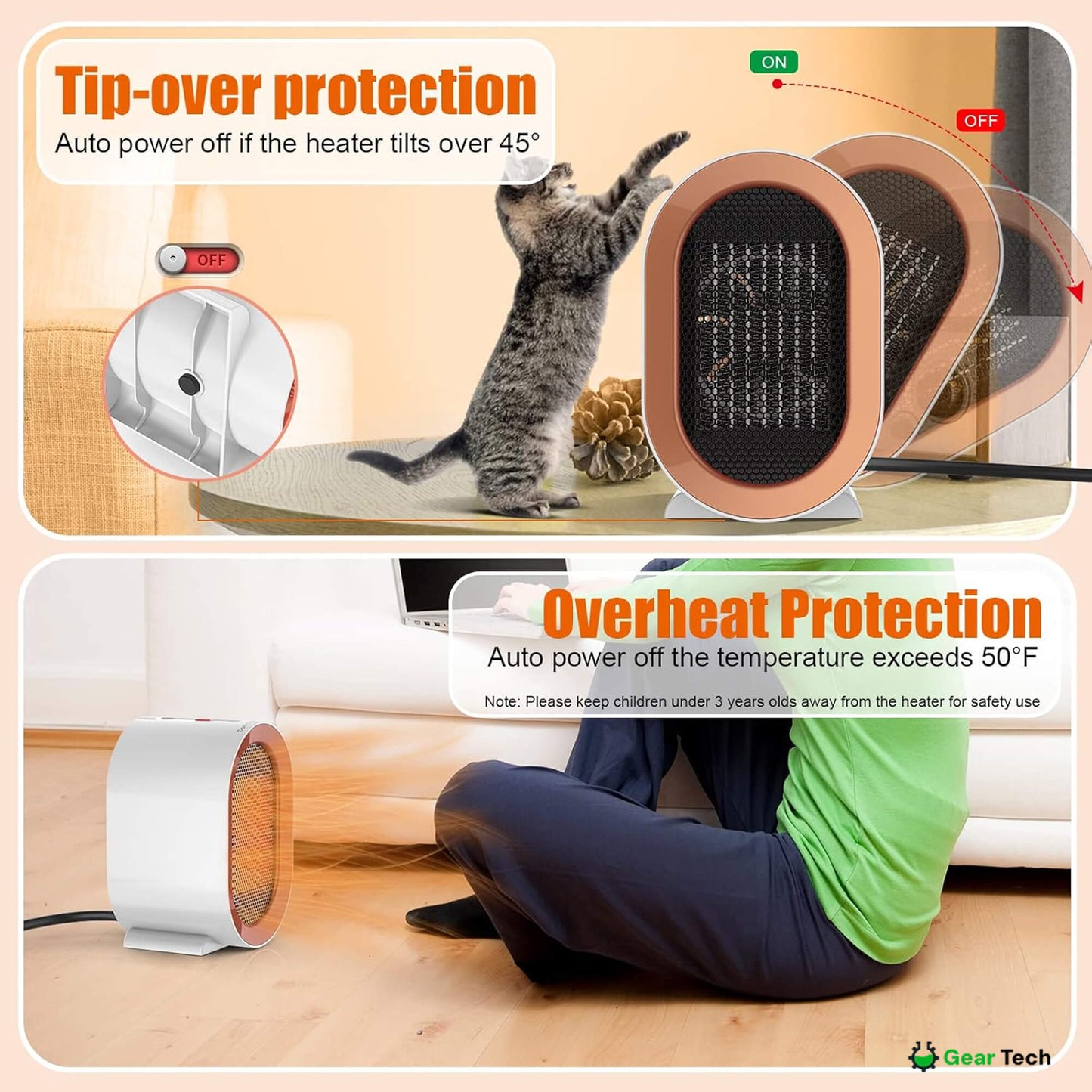 Compact Portable Space Heater with Digital Control