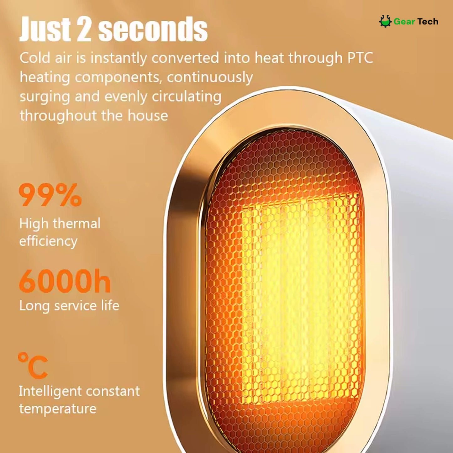 Compact Portable Space Heater with Digital Control