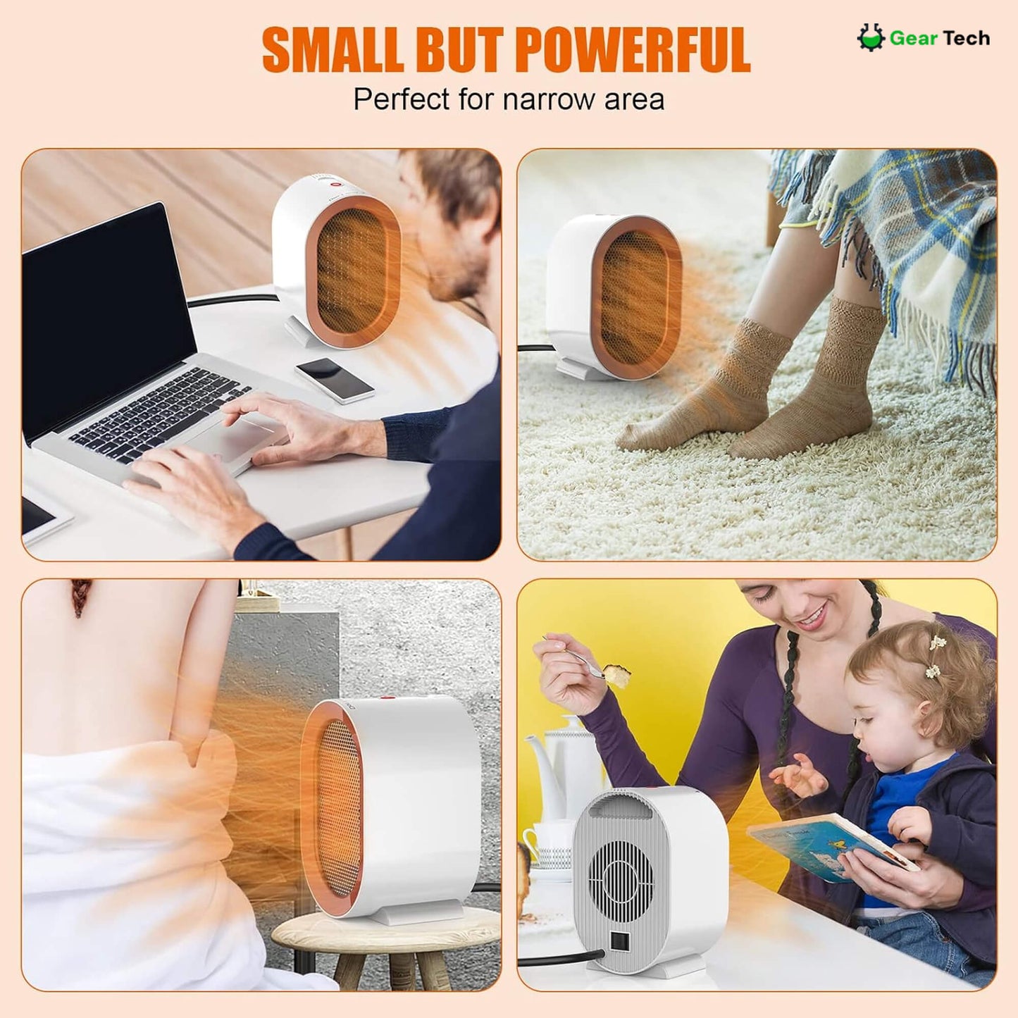 Compact Portable Space Heater with Digital Control