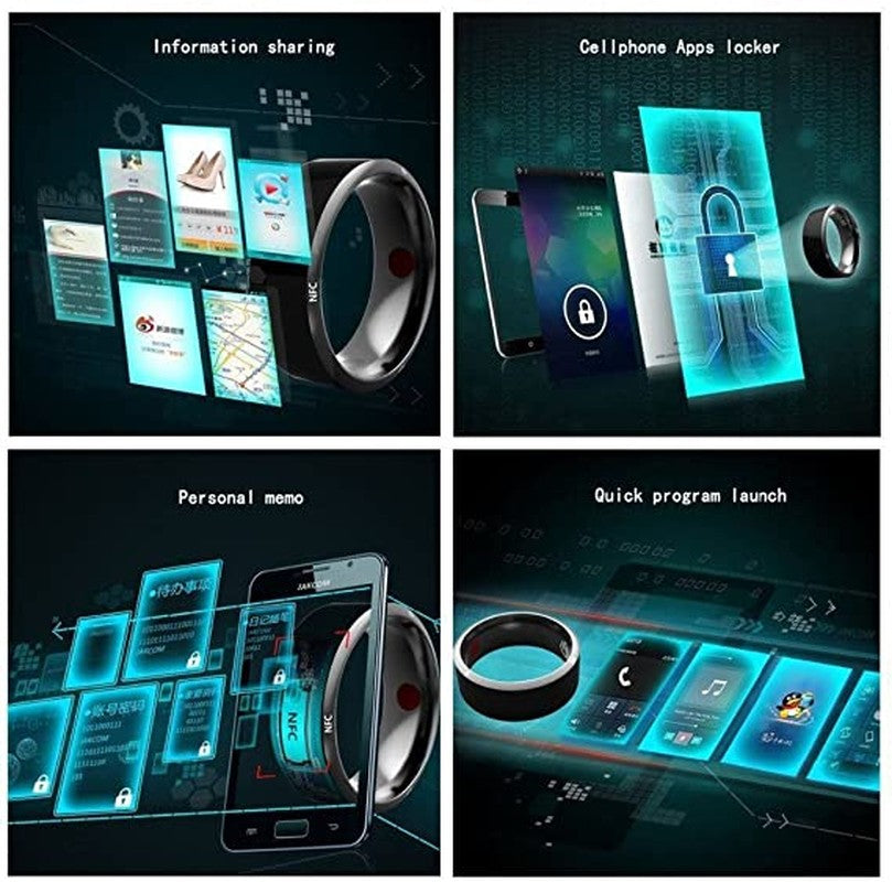 Stylish Bluetooth Smart Ring Tracker Device Black