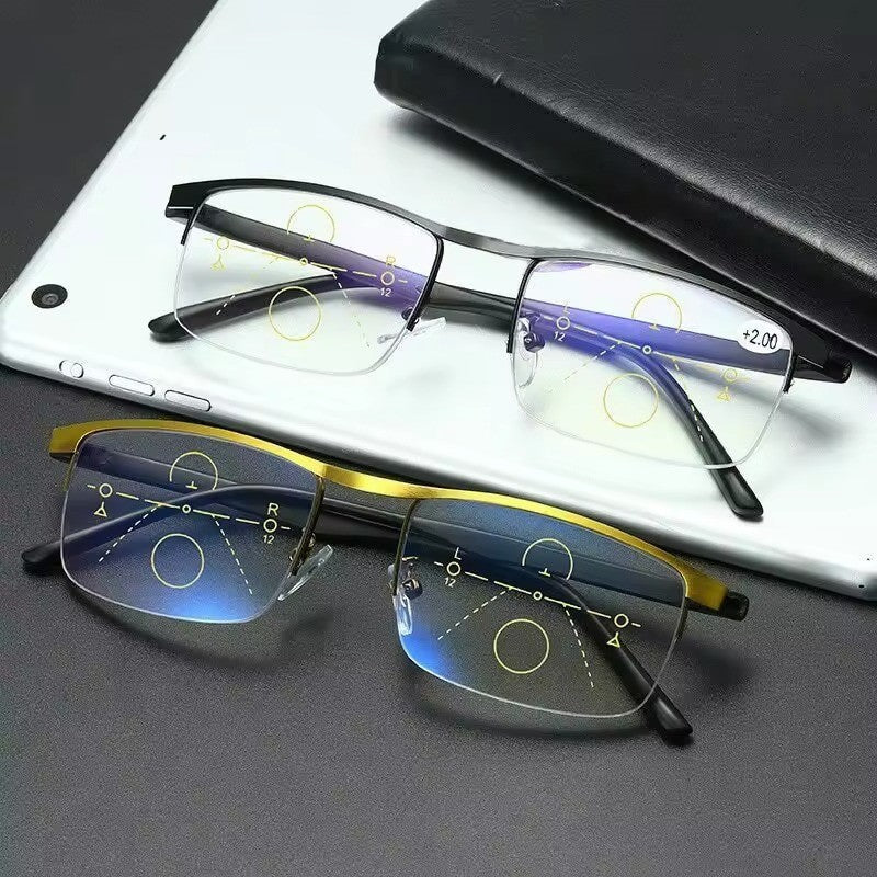 Prescription-Free Progressive Reading Glasses with Anti-Reflective Lenses - Halri