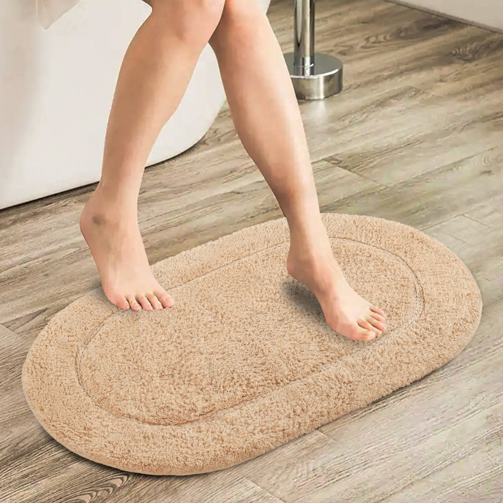 Plush Anti-Slip Bath Mat – Fast-Drying Oval Rug - Halri