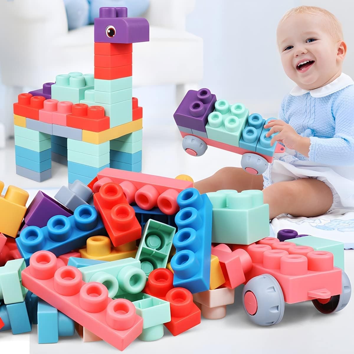 Gentle Learning Blocks - Durable Soft Play Toy for Toddlers - Halri