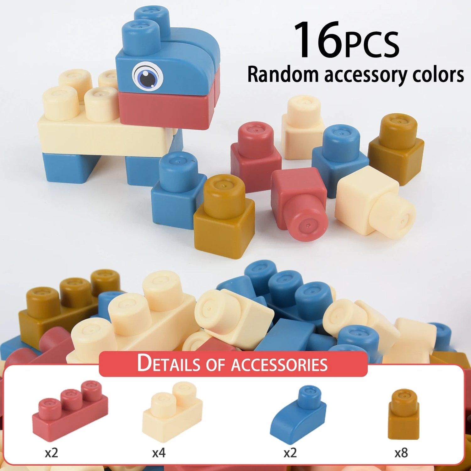 Soft Building Blocks – Safe and Fun Construction Toy with Soft Rubber Material, Smooth Edges, No Burrs, Safe for Ages 1+