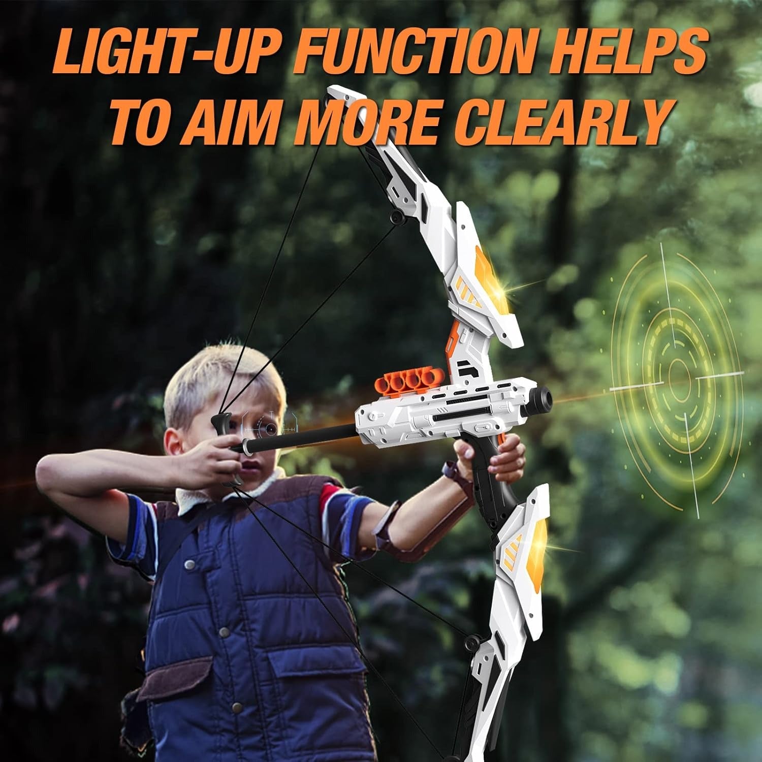 Soft Dart Archery Toy Set with LED Light-Up Bow, Interactive Play, Durable ABS Material, Safe for Ages 3+