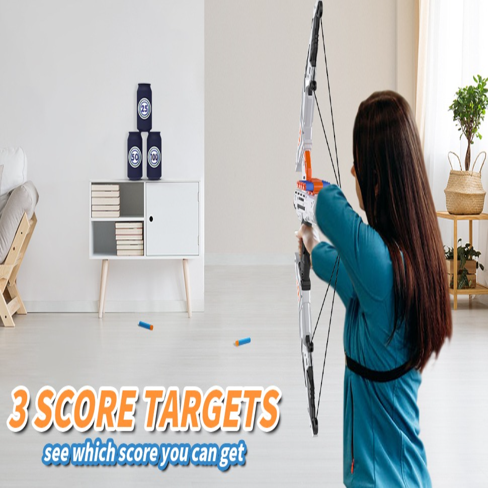 Soft Dart Archery Toy Set with LED Light-Up Bow, Interactive Play, Durable ABS Material, Safe for Ages 3+