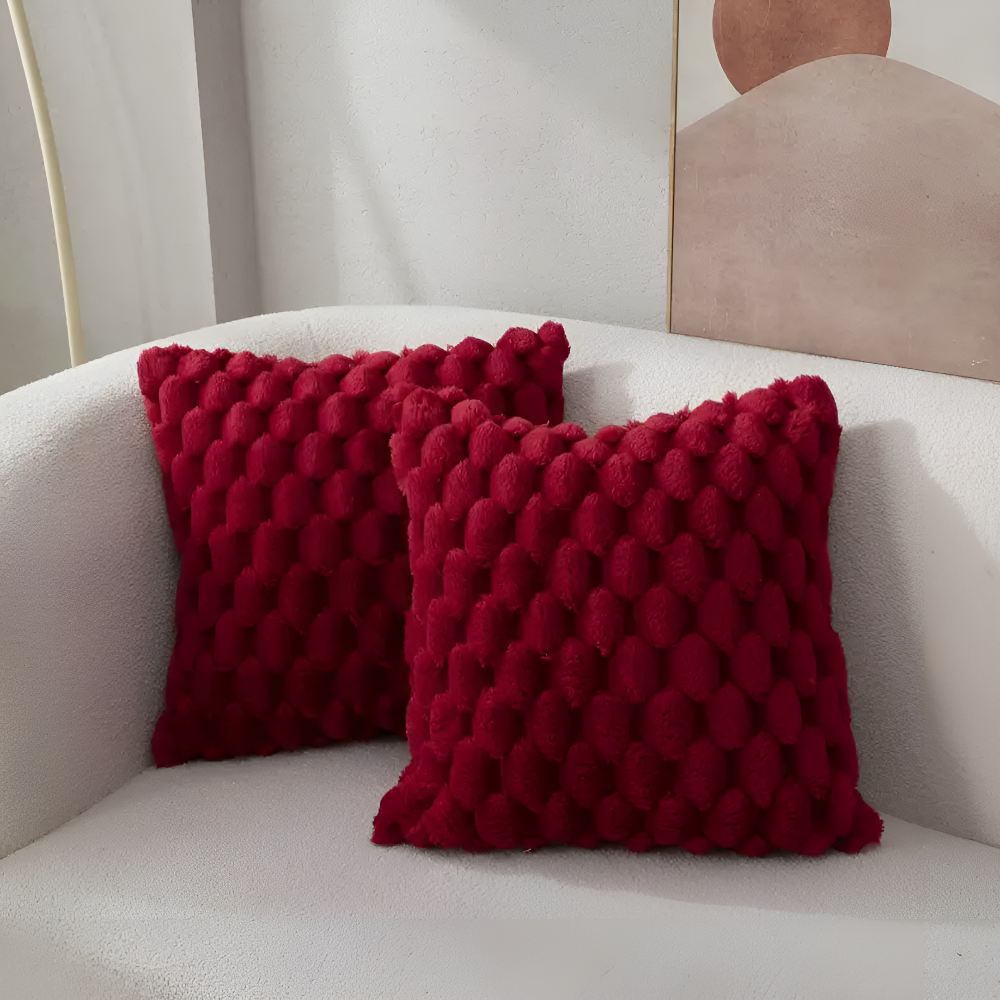 Soft Fluffy Cushion Cover 50 cm x 50 cm – Cozy Decorative Pillow with Patterned Design for Home Décor 2
