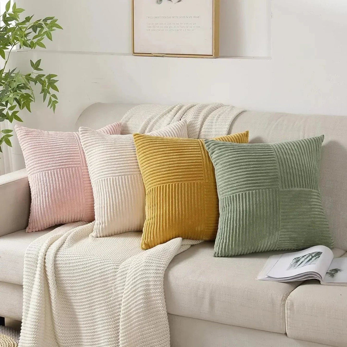 Soft Velvet Pillow Covers – Stylish Square Cushion Cases - Halri