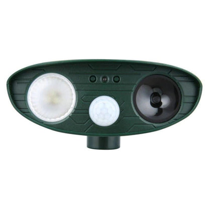Outdoor Solar Powered Animal Repellent with LED Light