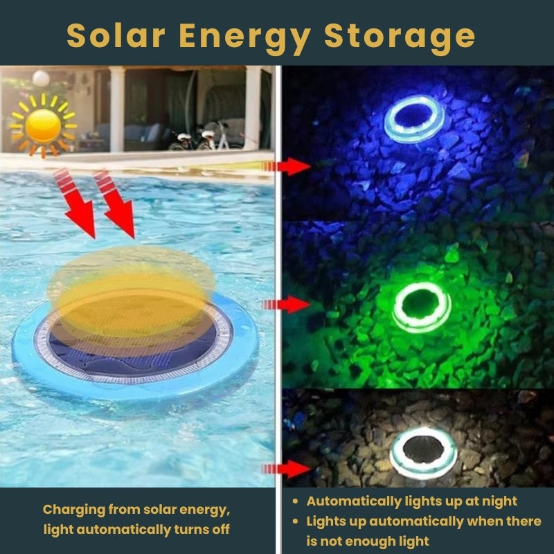 Solar Powered Pool Lights Waterproof Outdoor Decor