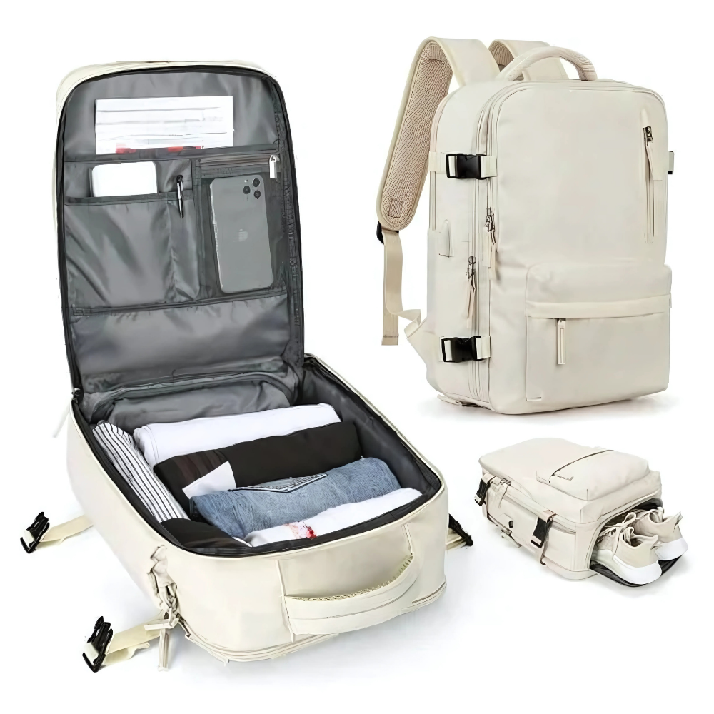 Spacious Travel Backpack with Multiple Pockets - Halri