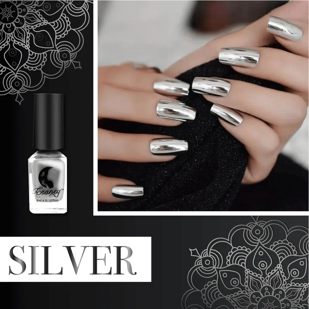 Shiny Chrome Finish Nail Varnish