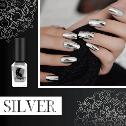 Shiny Chrome Finish Nail Varnish