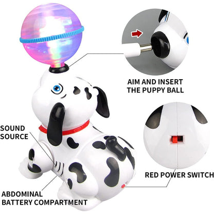 Spinning Dalmatian Toy With Lights And Music, Boosts Kids’ Brain Development, Safe For Ages 3+.