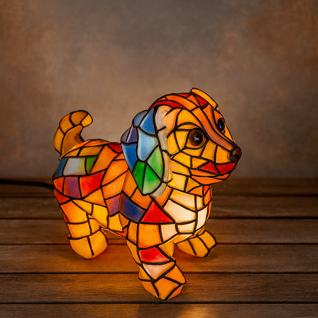 Colorful Dog Resin Table Lamp - Halri