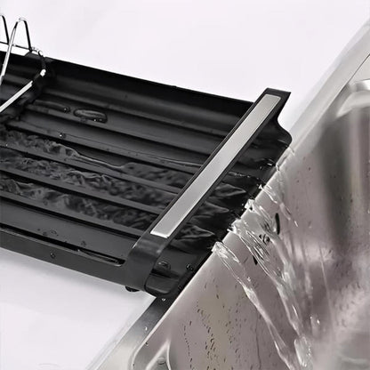 Stainless Steel Dish Drying Rack with Pull-Out Draining Board – Space-Saving Design for Efficient Dish Draining 4