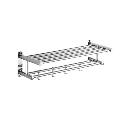 Stainless Steel Wall-Mounted Towel Rack - Space-Saving Bathroom Storage for Towels and Bathrobes 3