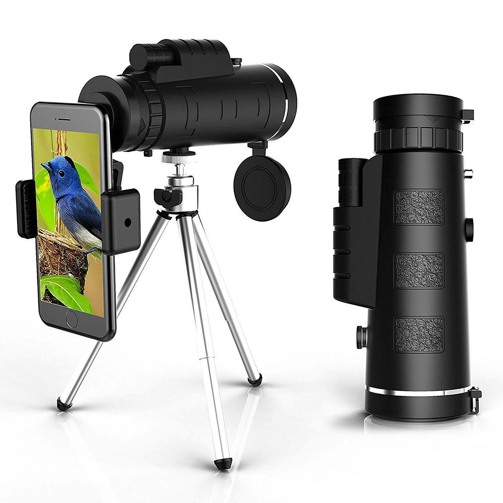 High Power HD Monocular with Phone Adapter and Tripod