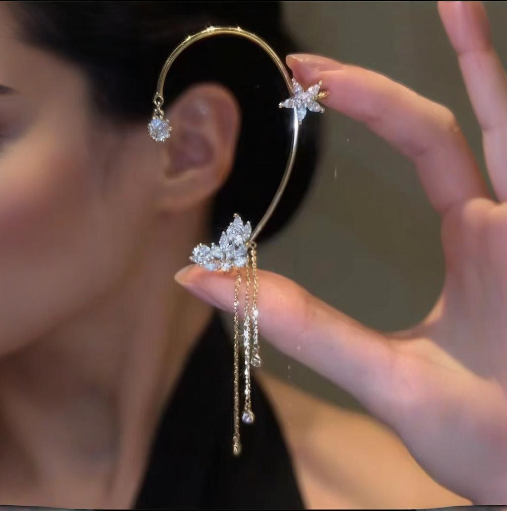 Beautiful Butterfly Earrings with Sparkling Zirconia Stones