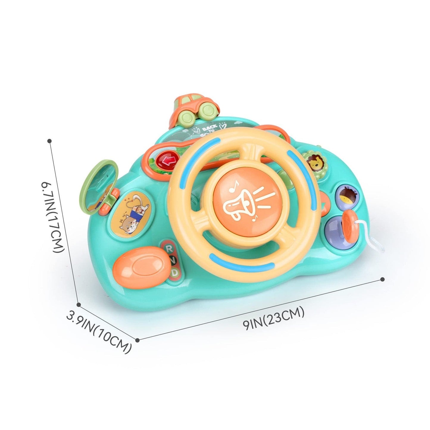 Steering Wheel Toy with Sound, Lights, and Secure Strap – Safe for Ages 18+ Months