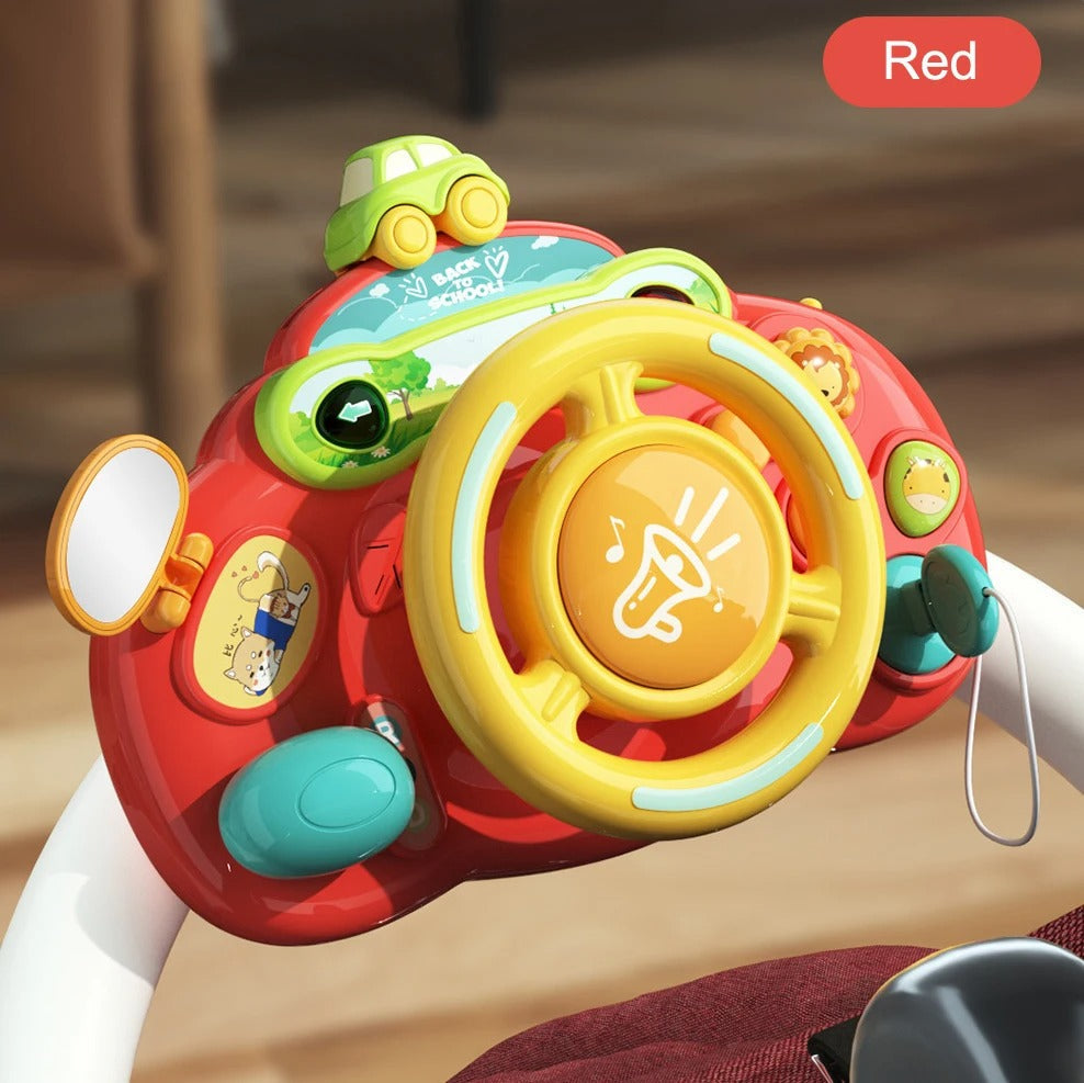 Steering Wheel Toy with Sound, Lights, and Secure Strap – Safe for Ages 18+ Months