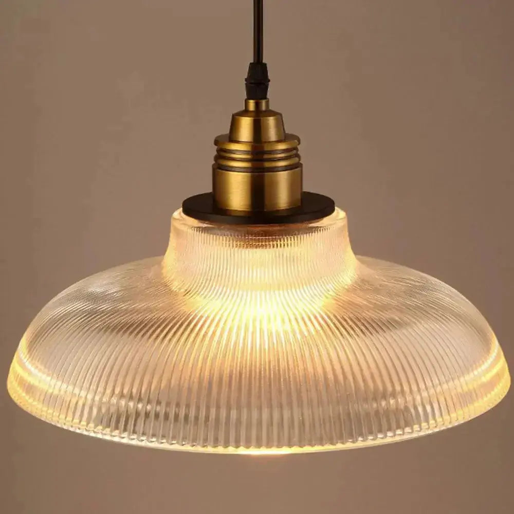 Classic Glass Pendant Light - Elegant Striped Home Decor