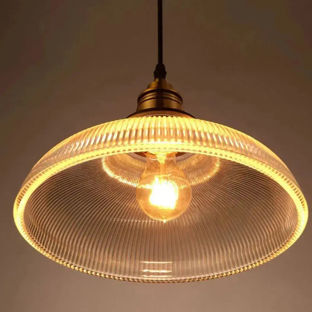 Classic Glass Pendant Light - Elegant Striped Home Decor - Halri