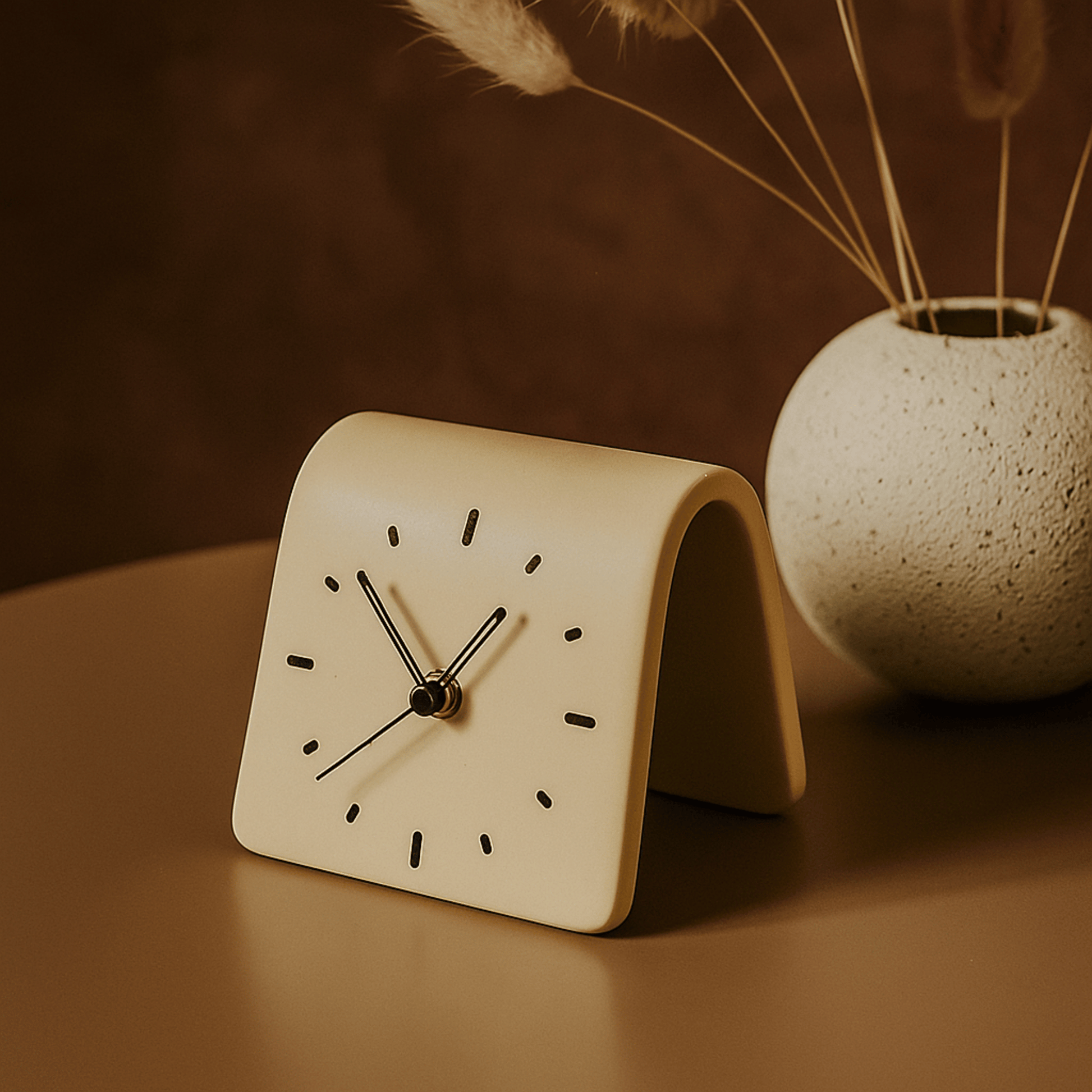 Simple Square Desk Clock – Quiet Modern Home Decor - Halri