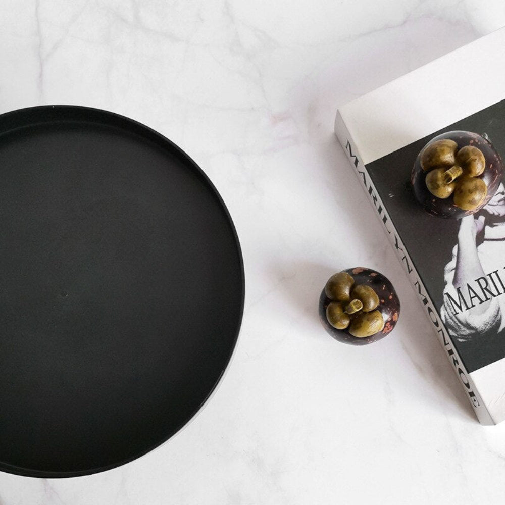 Stylish Round Acrylic Serving Tray - Nordic Design for Home Storage, 20cm & 26cm Options, Versatile Use for Food, Drinks & Decor 3