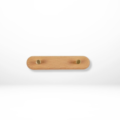Stylish Wooden Wall Hooks with Brass Accents – Coat Hooks for Wall, Space-Saving Organizer for Coats, Keys, and Bags 5