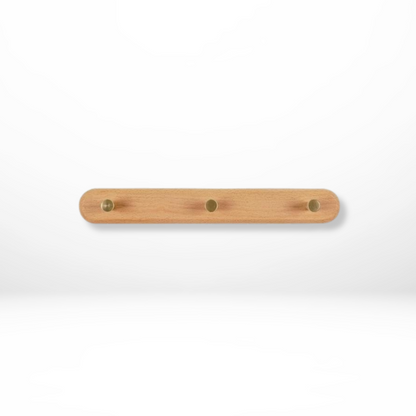 Stylish Wooden Wall Hooks with Brass Accents – Coat Hooks for Wall, Space-Saving Organizer for Coats, Keys, and Bags 6