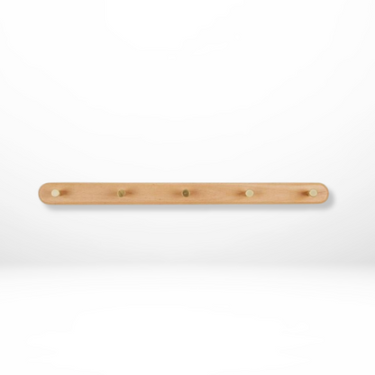 Stylish Wooden Wall Hooks with Brass Accents – Coat Hooks for Wall, Space-Saving Organizer for Coats, Keys, and Bags 7