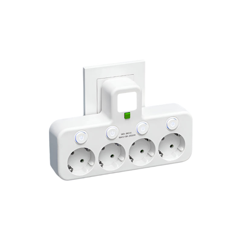 Compact Power Strip with 4 Outlets and 2 USB Ports - Halri