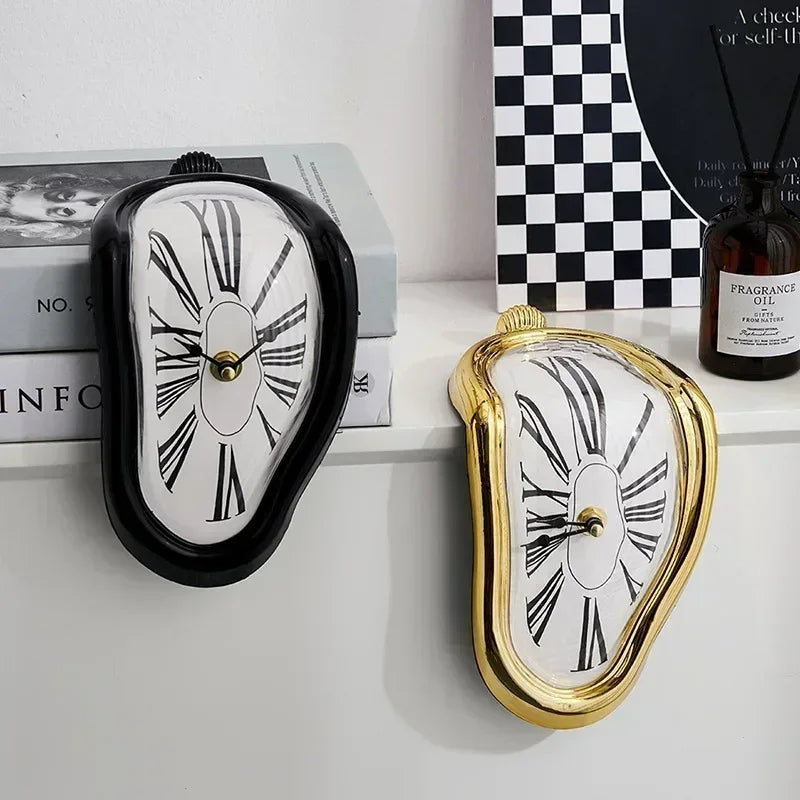 Unique Melted Wall Clock with Roman Numerals Quartz Movement - Halri