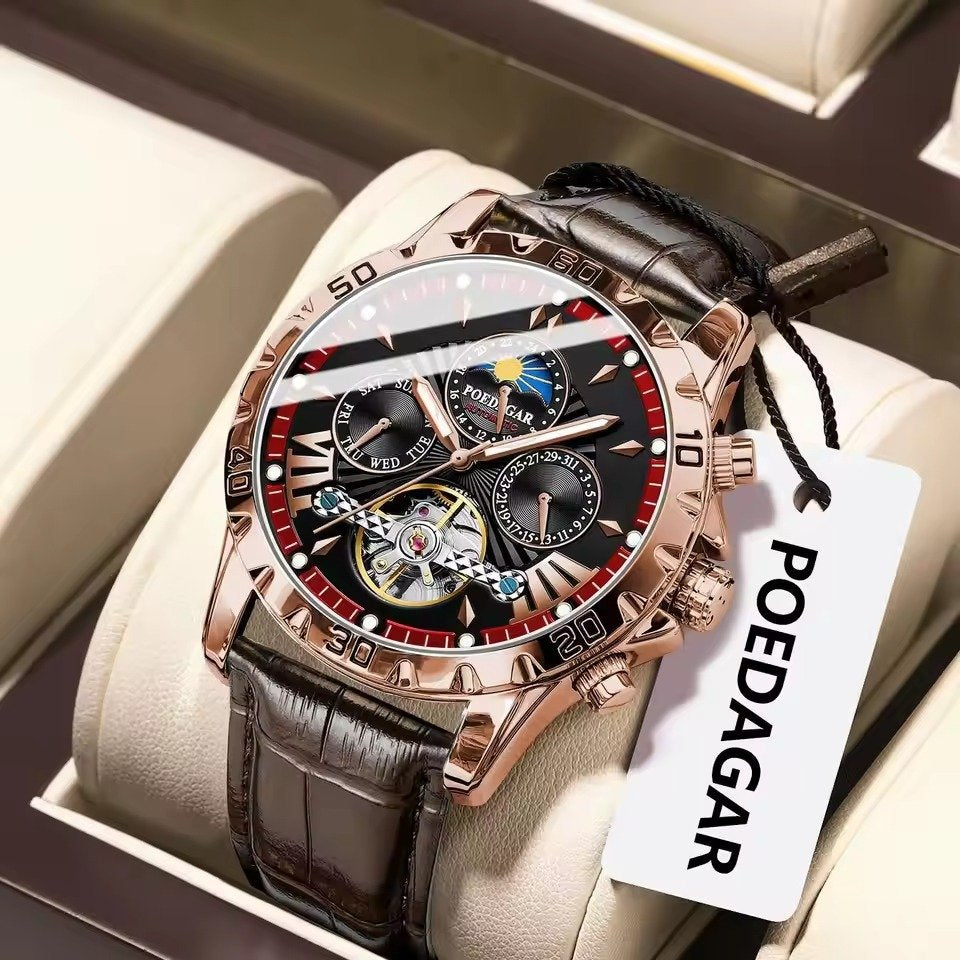Luxury Men's Automatic Mechanical Watch with Tourbillon Movement - Halri