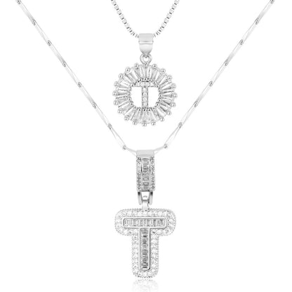 Personalized 14k Gold Initial Diamond Pendants