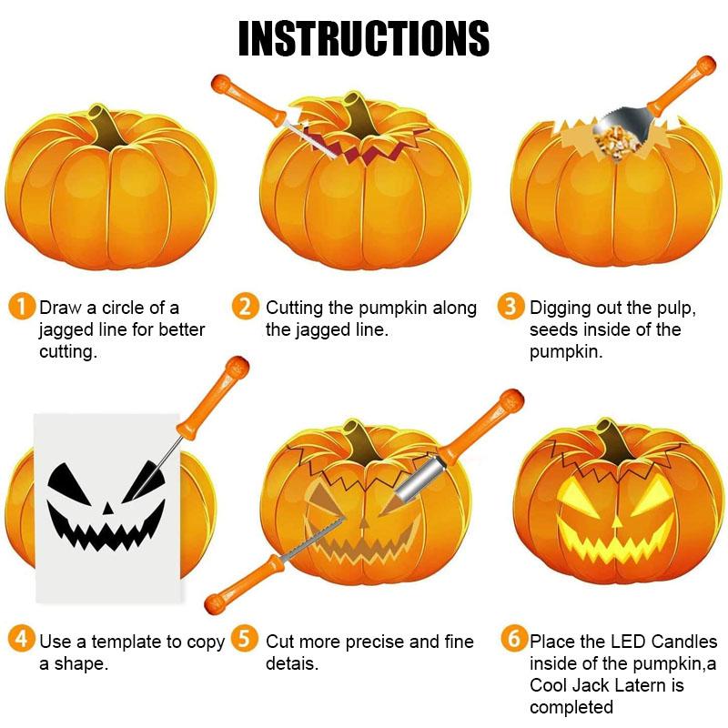 Easy Carve Pumpkin Cutting Kit Stainless Steel Tools