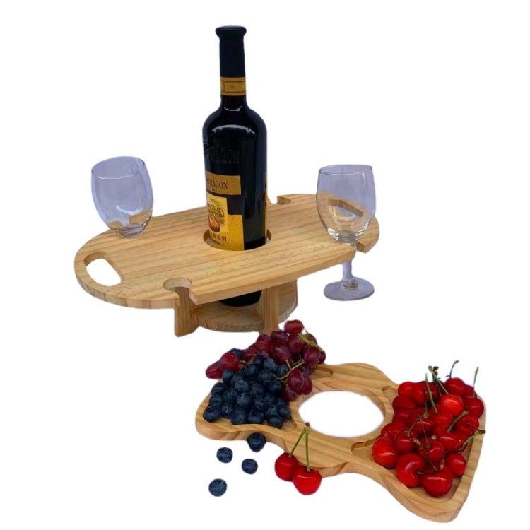 Portable Wooden Folding Table with Built-in Wine Cooler