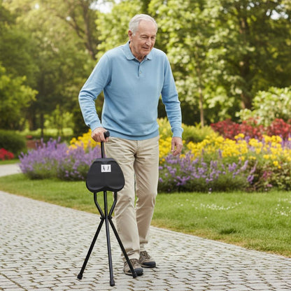 Portable Folding Walking Cane with Seat