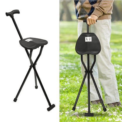 Portable Folding Walking Cane with Seat - Halri
