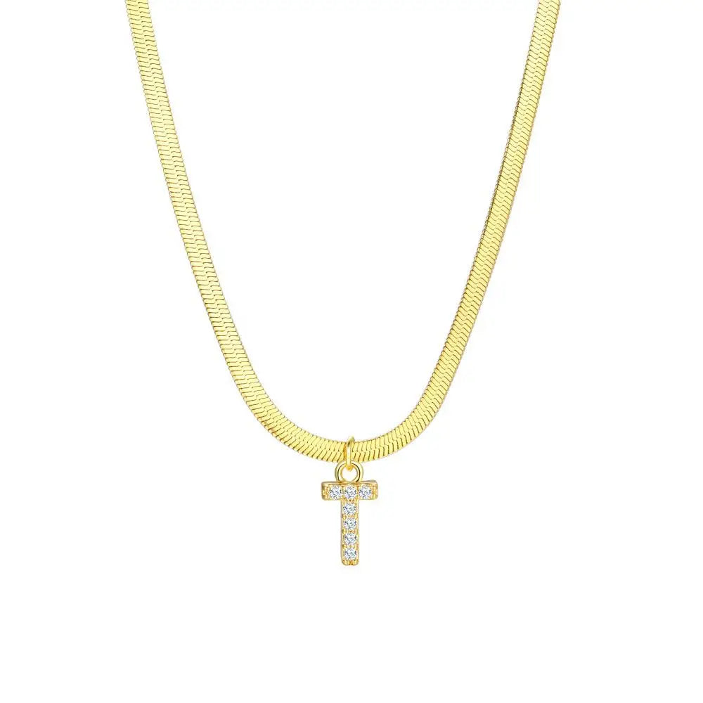 Delicate Diamond Initial Bar Necklace