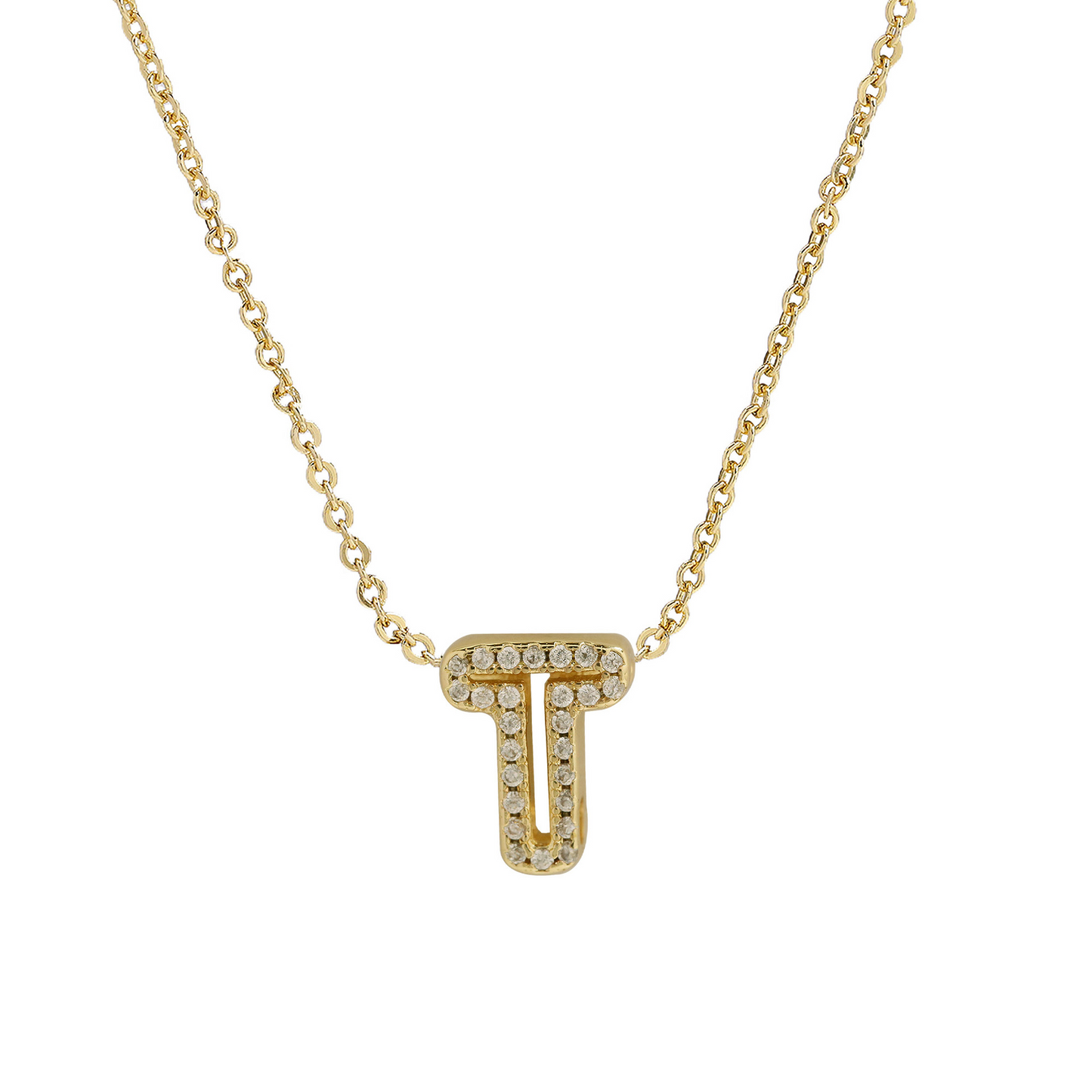 Shining Initial Diamond Pendant Necklace