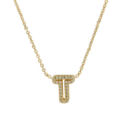 Shining Initial Diamond Pendant Necklace
