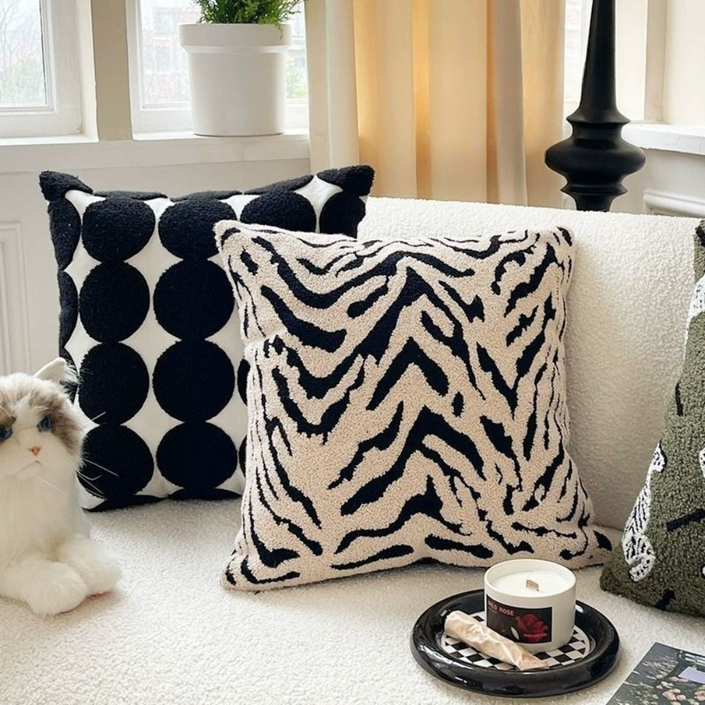 Soft Grey Animal Print Throw Pillow Cover - Halri