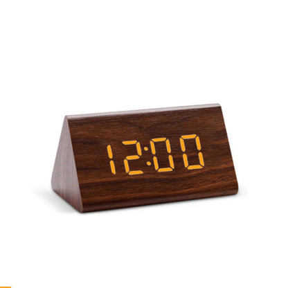 Natural Wood Digital LED Alarm Clock Radio