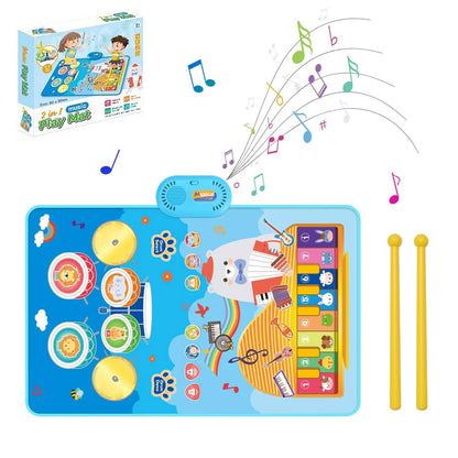 Toddler Musical Piano Mat with Various Animal & Instrument Sounds, Recording, Demo Songs – Safe for Ages 3+