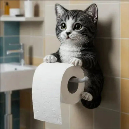 Fun Cat Wall Mount Toilet Paper Holder