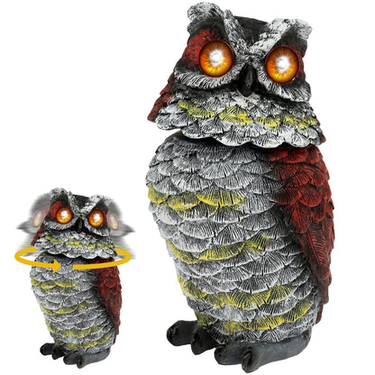Outdoor Solar Owl Repellent Garden Statue